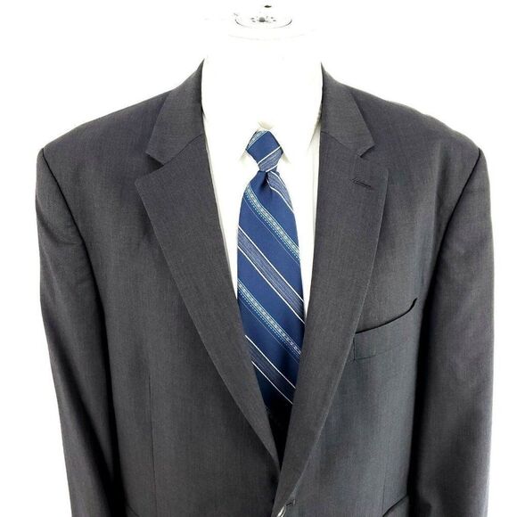 Alexandre London Savile Row Wool 2 Button Suit Jacket 44R Gray Twill - Picture 1 of 10